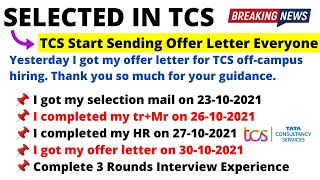 🔴TCS Finally Started Sending Offer Letter TCS Selected Students  TR MR amp HR Interview amp Duration [upl. by Akemehs]