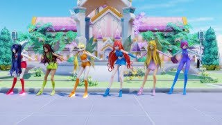 MMD WINX  Cafeteria Song MLP Equestria Girls [upl. by Nadler]