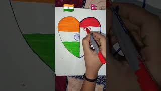 India 🇮🇳 And Nepal 🇳🇵 flag drawing india nepal flag trending youtubeshorts youtubeshortsvirals [upl. by Ordep]