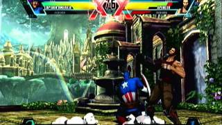 Ultimate Marvel vs Capcom 3 Arcade Mode w The Avengers Captain America Iron Man amp Hulk [upl. by Ahsienak]