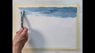 How to paint distant waves 🌊 Dreaming of Summer 🌼 Easy painting tutorial 🎨 [upl. by Meehahs]