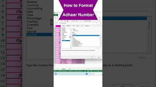 How to format Adhaar Number in Excel numberformattinginexcel numberformat numberformatting [upl. by Alrac]