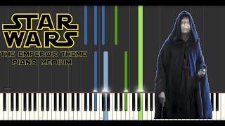 Emperor palpatine theme from Star wars  Medium mode Piano Tutorial Midi visualizer [upl. by Isidore]