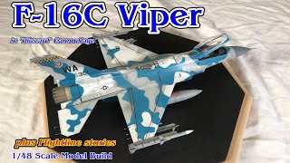 Building the Tamiya 148th Scale F16C Falcon Fighter Jet with “Blizzard” Camouflage [upl. by Mellette]