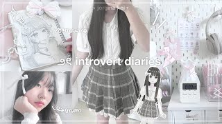 INTROVERT DIARIES ep 1 🎀☁️  drawing morning routine makeup grwm haul closet tour  jorginakei [upl. by Jaf760]