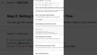 Datetime  100 Days of Python Programming  Day 062 [upl. by Netnilc571]