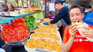 Street Food Paradise in Syria 🇸🇾 1 FALAFEL MOUNTAIN SANDWICH in Aleppo Syria [upl. by Eillor]