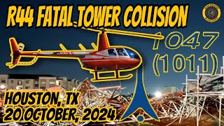 R44 Helicopter Tower Collision Houston 20 Oct 2024 [upl. by Cissiee616]