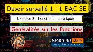 Fonctions — Exercice 2 — Devoir de maths — 1BAC SE [upl. by Eimerej]