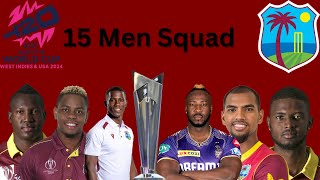 West Indies 15Man Squad for ICC T20 World Cup 2024 [upl. by Hosbein]