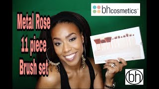 BH Cosmetics Metal Rose Brush Set  Review amp Demo 💙 [upl. by Ynnoj]