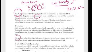 what is mistake Sec 20 21 22  Law of Contract question for 5 marks [upl. by Kcinimod]