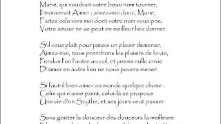 Ronsard Pierre de  SONNET  Marie qui voudrait votre beau nom tourner [upl. by Ellenrahc]