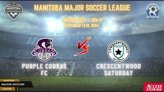 November 14th WSF Div 4 Purple Cobras vs Crescentwood Saturday [upl. by Aksel]