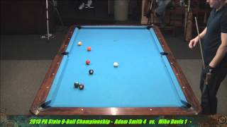 2013 PA State 9Ball Championship Finals Adam Smith vs Mike Davis [upl. by Liuqnoj]