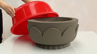 How To Make Flower Pots Craft From Cement  Outstanding Garden Decoration Ideas [upl. by Hiltan867]