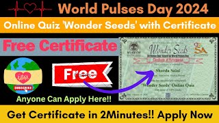 Free Online Quiz Wonder Seeds Based on World Pulses Day with Certificate  World Pulses Day 2024 [upl. by Pietro]