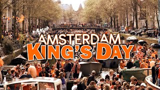 This is Kings Day in Amsterdam the Netherlands  Koningsdag [upl. by Nirda708]