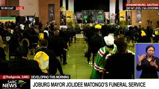 Funeral service of the late executive mayor of the City of Johannesburg Jolidee Matongo under way [upl. by Aicemak652]