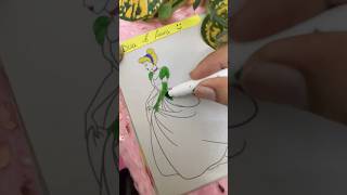 Cinderella Colouring with Water Colour Pen🎨 disney cinderella colouring disneyprincess [upl. by Htez114]