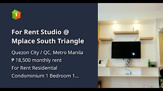 For Rent Studio  Mplace South Triangle [upl. by Clemens]