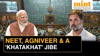 Best Of PM Modi Parliament Speech In 6 Minutes  NEET Agniveer amp Direct Jibe At Rahul Gandhi [upl. by Mahon]