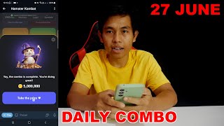 Hamster Kombat Daily Combo Card Today 5M Coins 27 June 2024 [upl. by Aidas466]