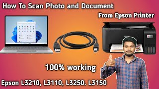 How To Scan Document amp Photo From Epson Printer  L3210 L3110 L3250 L3150  in Hindi  2022 [upl. by Noid]