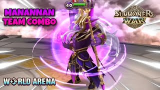 Manannan Team Combo in World Arena Ep 2  Summoners War [upl. by Hpesoj]