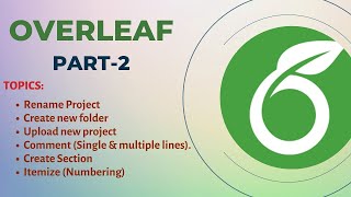 How to rename a project create folder use a new template create section and item in overleaf [upl. by Akena]