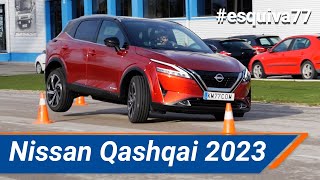 Nissan Qashqai ePOWER 2023  Maniobra de esquiva moose test y eslalon slalom  km77com [upl. by Rebmyt]