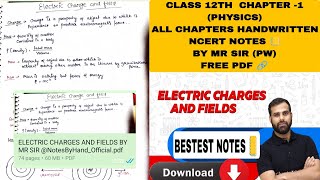 Electric Charges amp Fields  Class 12 Physics Handwritten Notes by MR Sir  NEET amp JEE Prep 2025quot [upl. by Bonny]