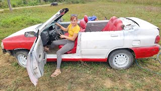 The girl repairs and maintains her neighbors car [upl. by Hazem]