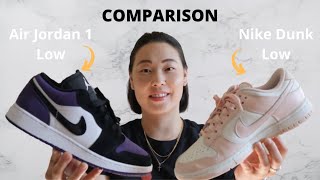 COMPARISON Air Jordan 1 Low amp Nike Dunk Low [upl. by Marquis]