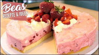 SCHLAMPAMPEL Torte  Erdbeerklassiker Rezept mal anders  Sahne und Mascarpone Creme [upl. by Amelita179]