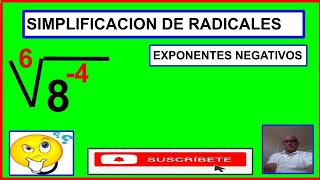 SIMPLIFICACION DE UN RADICAL CON POTENCIAS DE EXPONENTES NEGATIVOS [upl. by Stephannie]