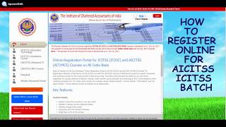 How to Register for ICITSS amp AICITSS Batches Online ICAI [upl. by Leis545]