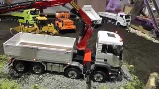 PALFINGER CRANE l RC CRANE PALFINGER l tipper and more heavy machines l RC Live Action Volvo [upl. by Idnym]