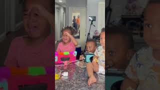 Mom tries the egg prank challenge on two of her kids [upl. by Gradey]