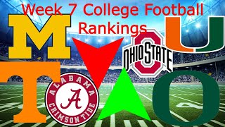 My Week 7 College Football Rankings  Updated Playoff Predictions [upl. by Herries]