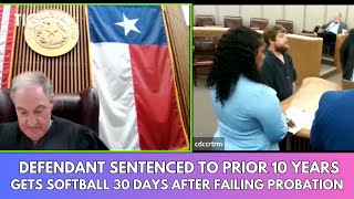 Defendant Sentenced To Prior 10 Years But Gets Softball 30 Days After Failing Probation Assignments [upl. by Dieball]