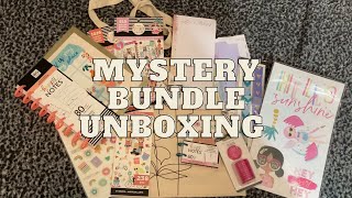 UNBOXING HAPPY PLANNER SQUAD MYSTERY BUNDLE Stickers notebooks and more [upl. by Jarv424]