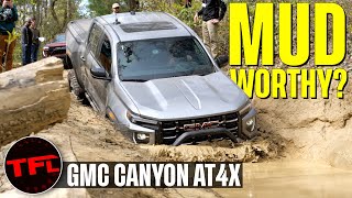 Watch The 2023 GMC Canyon AT4X Get So Muddy That It’ll Take A Week To Clean [upl. by Aissenav386]