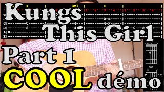 This Girl  Kungs  part 12  Riff  guitar accord tab chord [upl. by Lehteb]