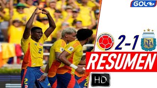 Colombia vs Argentina 21 Resumen y Goles  GOL CARACOL [upl. by Gruchot]