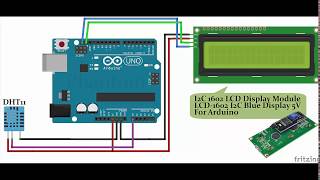 Arduino UNO R3 with DHT11 and 16x2 I2C LCD [upl. by Enilrahc]