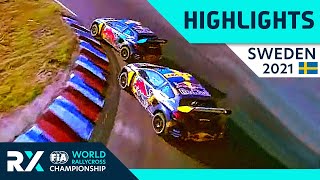 World RX Final Highlights  World RX of Sweden  Rallycross Highlights from Höljes [upl. by Drhcir]