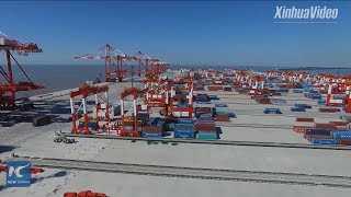 Exploring worlds biggest automated container terminal in Shanghai [upl. by Gretta762]