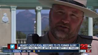 Hearst Castle pool filled after four empty years [upl. by Kcirdnekal]