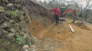 preparing bank and base for gabions [upl. by Hgeilyak842]